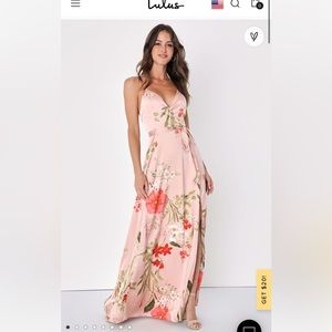 Still the One Blush Pink Floral Print Satin Maxi Dress